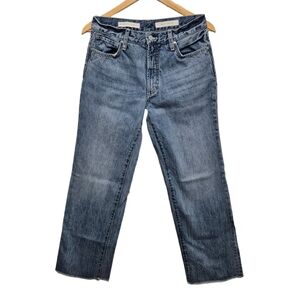Pilcro Anthro High Waisted Straight Leg Folio Rigid Denim Jeans SIZE 27 Mid-Wash